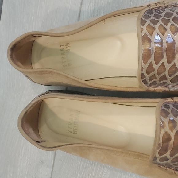 Stuart Weitzman Womens Suede Croc Style Loafer Flats shoes sz 10M - Picture 9 of 14
